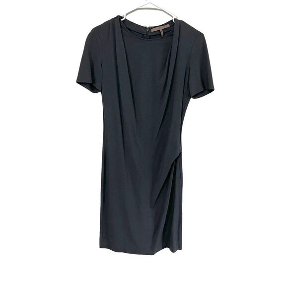 Halston Heritage Draped Short Sleeve Dress - Picture 1 of 8